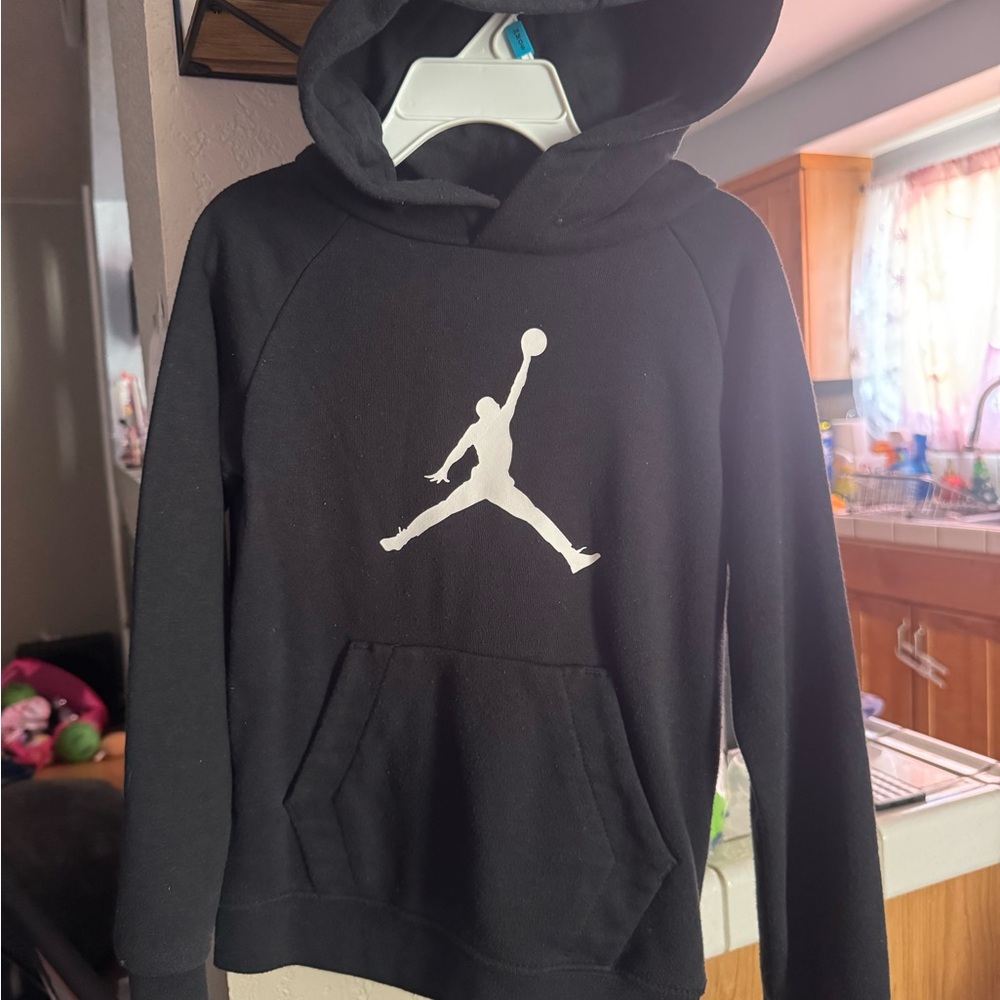 Jordan Black Hoodie with Red Logo